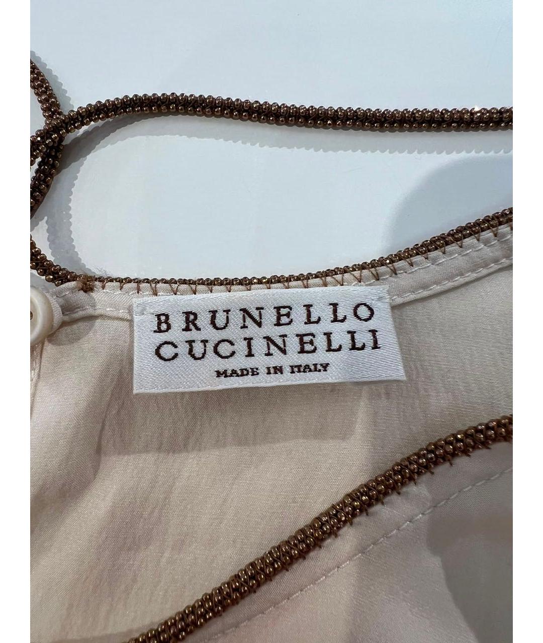 BRUNELLO CUCINELLI Бежевая майка, фото 4