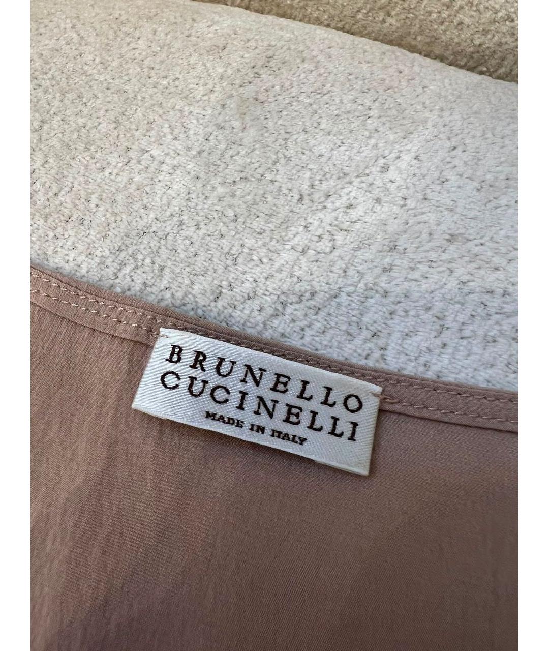 BRUNELLO CUCINELLI Бежевая майка, фото 6