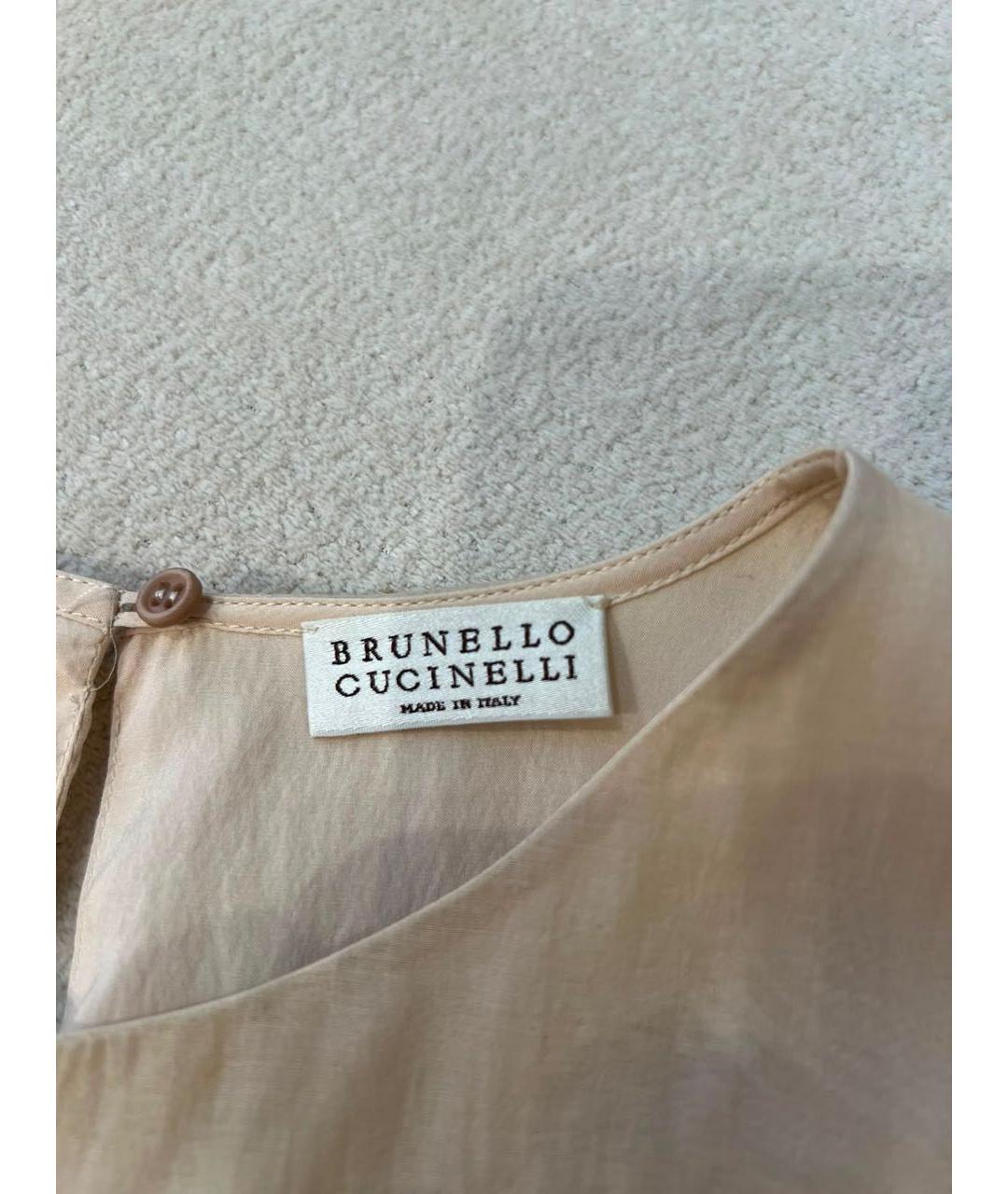 BRUNELLO CUCINELLI Бежевая майка, фото 5