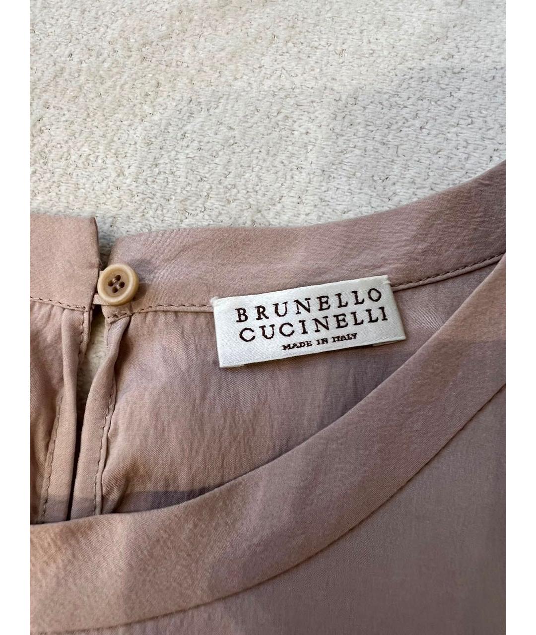 BRUNELLO CUCINELLI Бежевая майка, фото 7