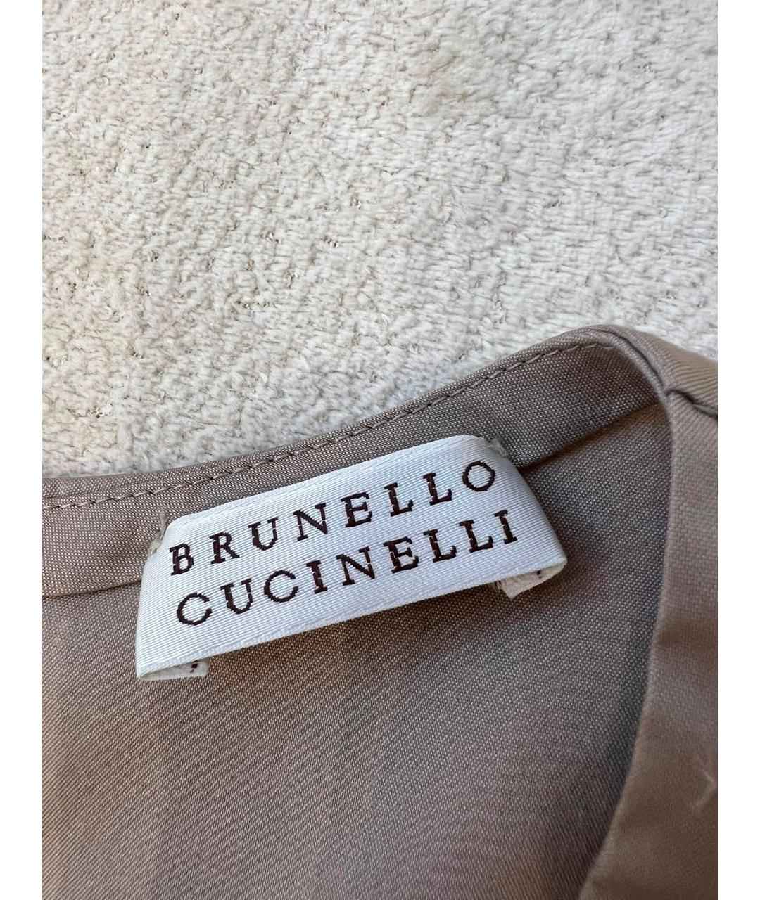 BRUNELLO CUCINELLI Коричневая майка, фото 5