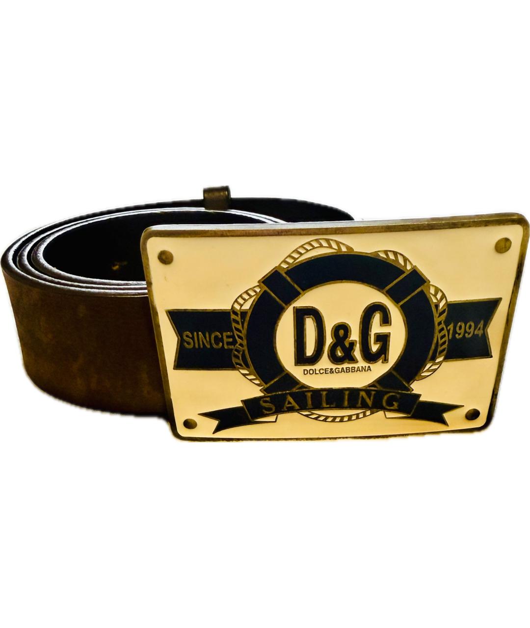DOLCE&GABBANA Коричневый кожаный ремень, фото 1