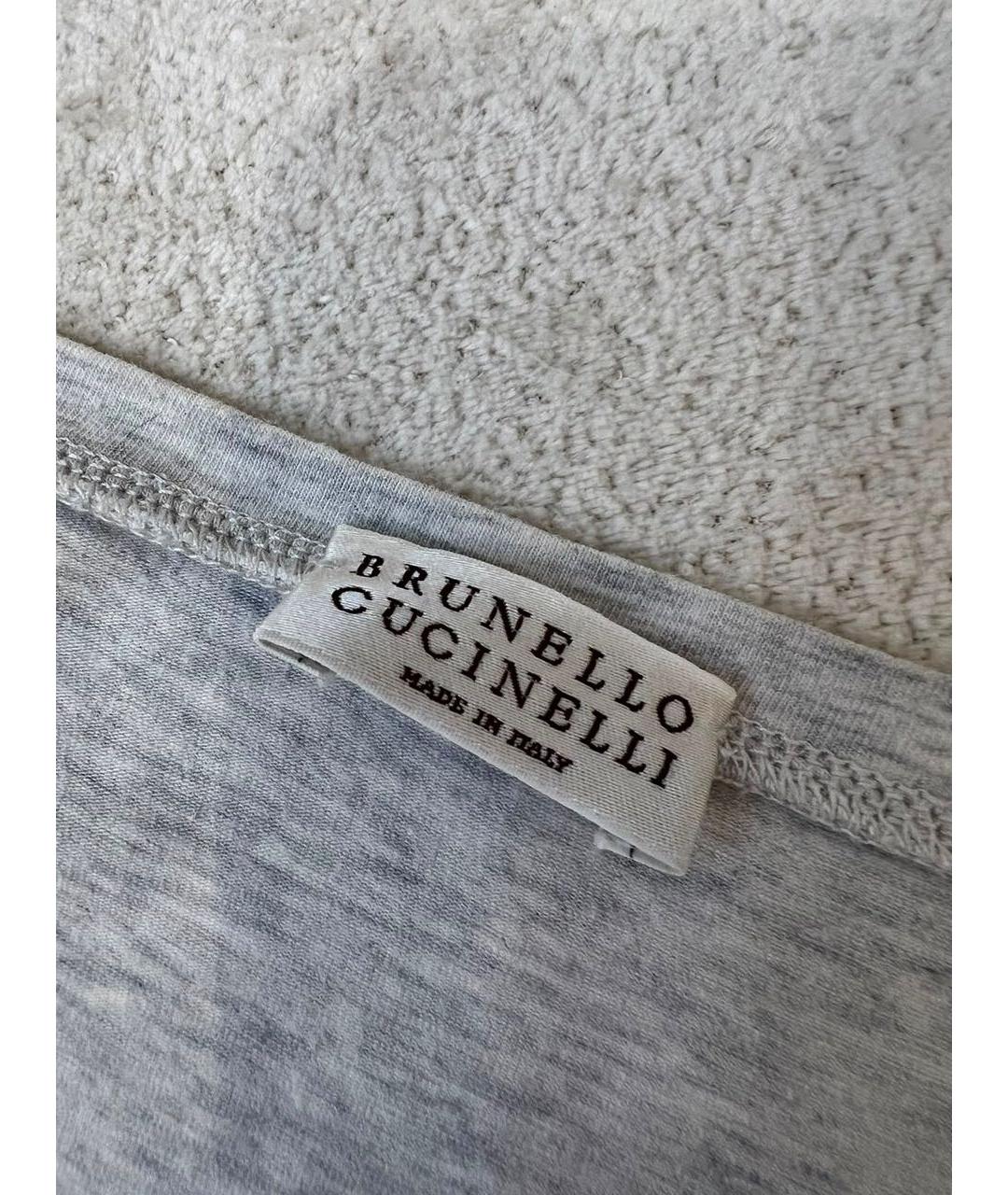 BRUNELLO CUCINELLI Серая футболка, фото 5