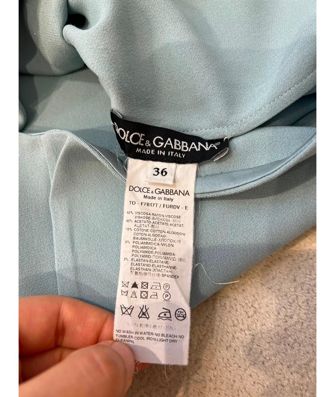 DOLCE&GABBANA Голубая майка, фото 4