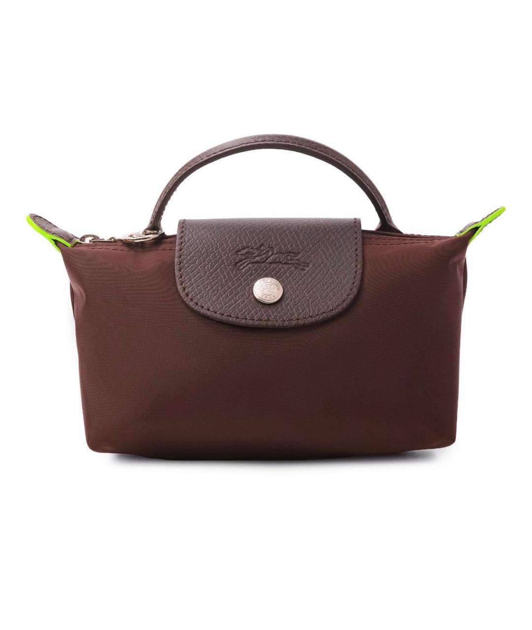 LONGCHAMP Коричневая кожаная сумка с короткими ручками, фото 8