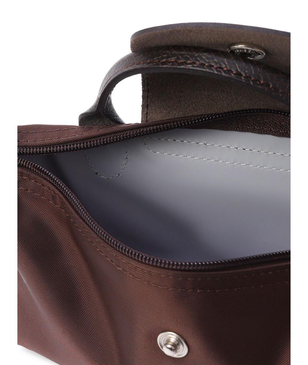 LONGCHAMP Коричневая кожаная сумка с короткими ручками, фото 4