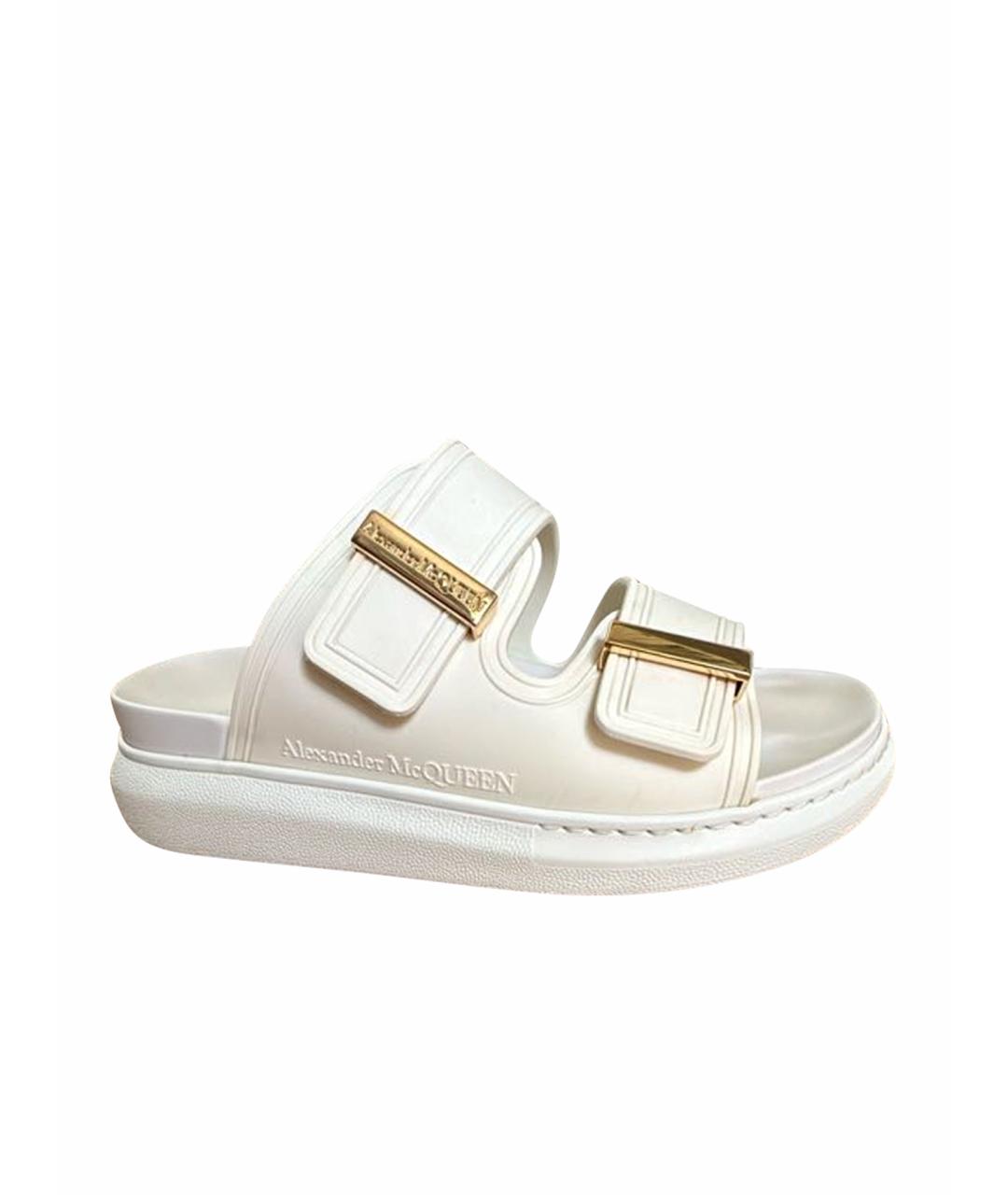 ALEXANDER MCQUEEN Белые шлепанцы, фото 1