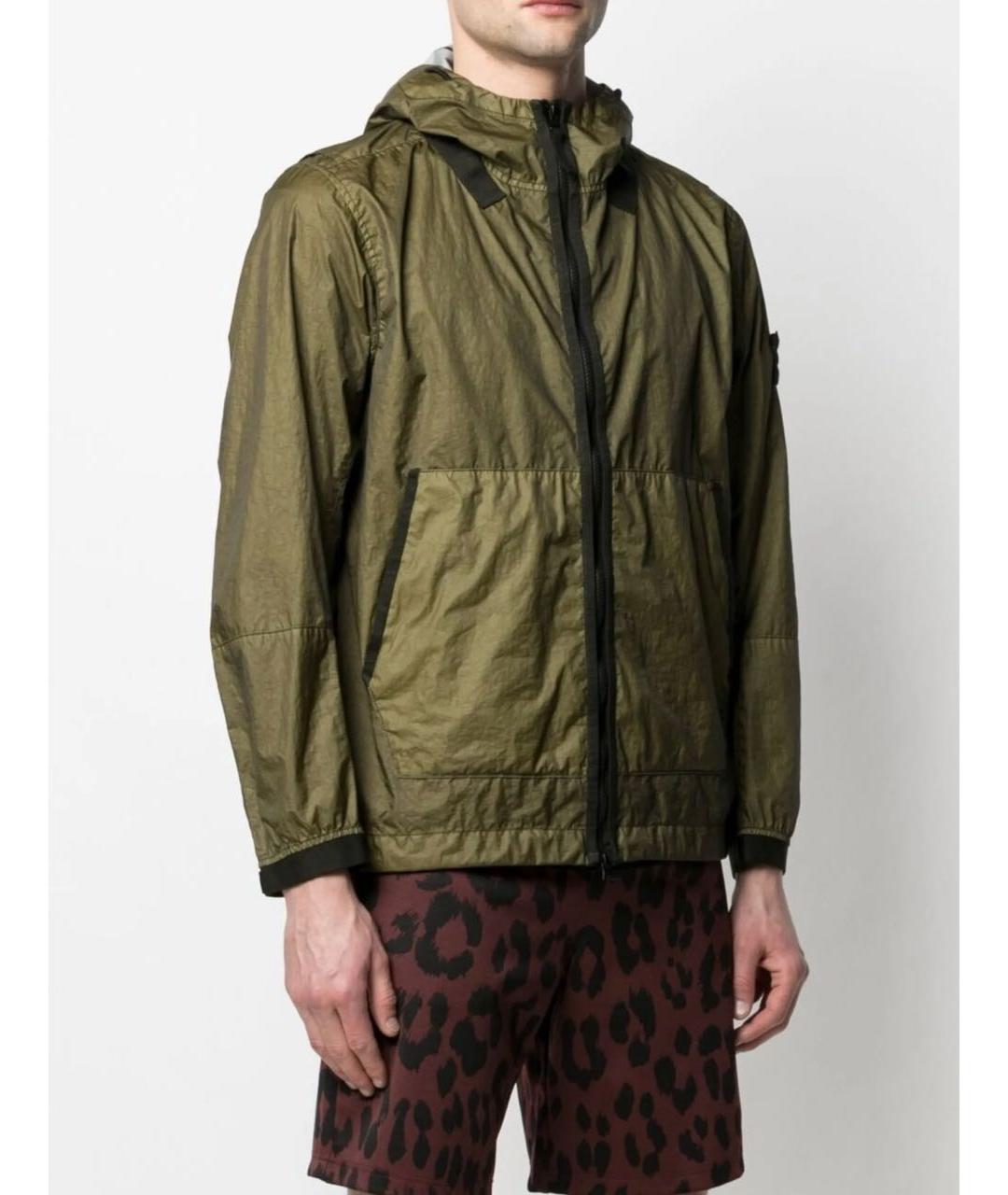 STONE ISLAND Зеленая полиамидовая куртка, фото 2