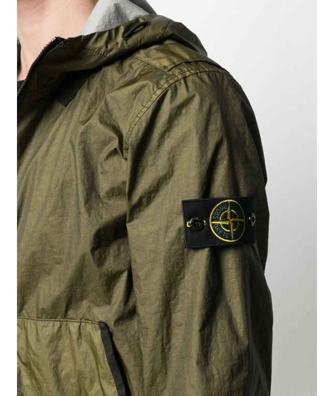 STONE ISLAND Зеленая полиамидовая куртка, фото 5