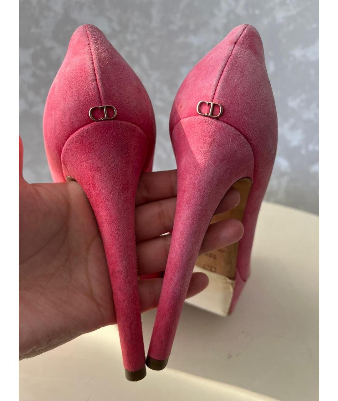 CHRISTIAN DIOR Розовые замшевые туфли, фото 8