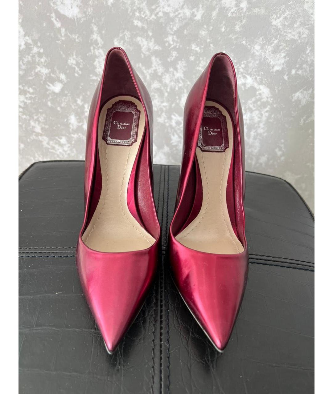 CHRISTIAN DIOR Красные кожаные туфли, фото 3