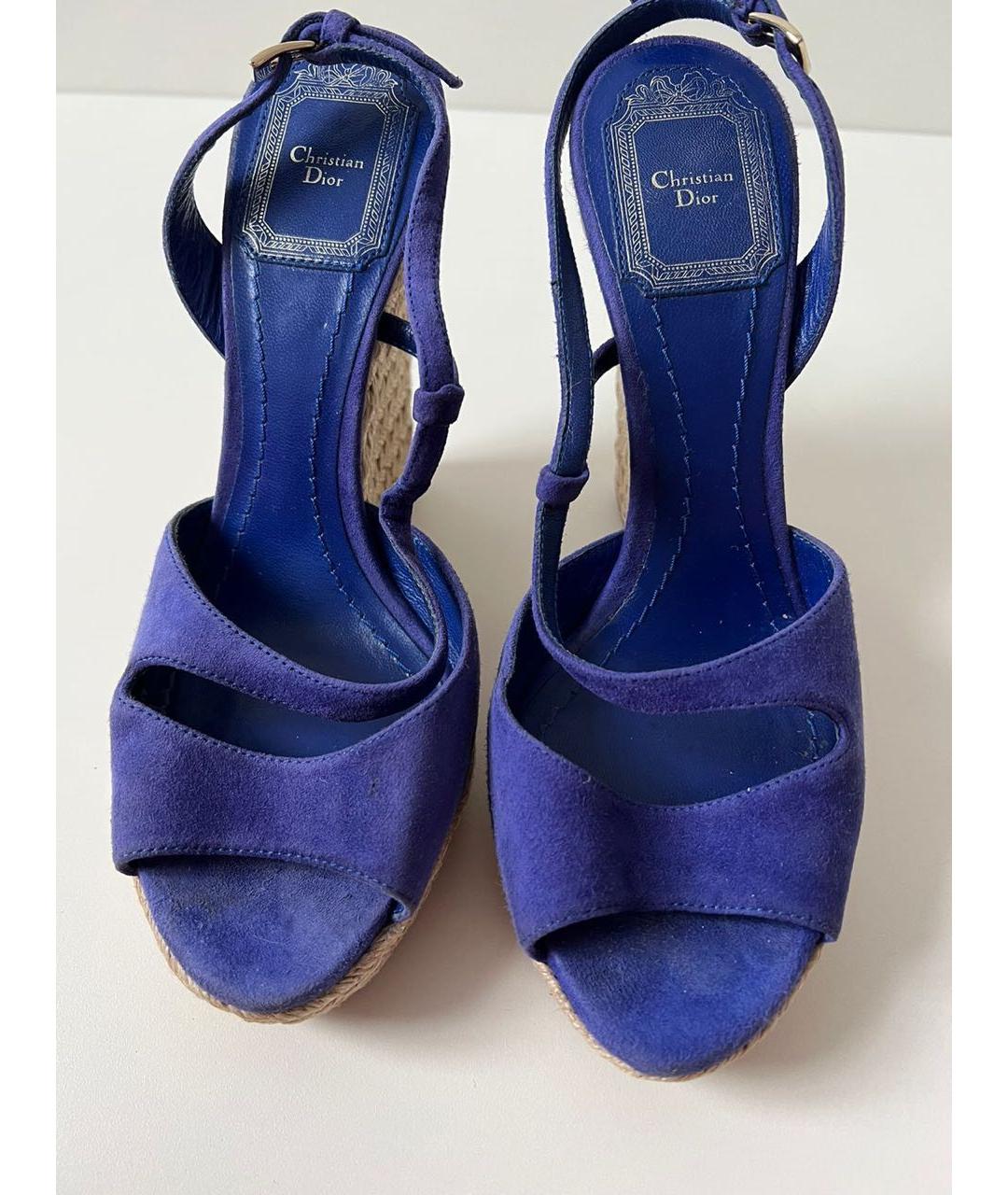 CHRISTIAN DIOR Синие замшевые босоножки, фото 3