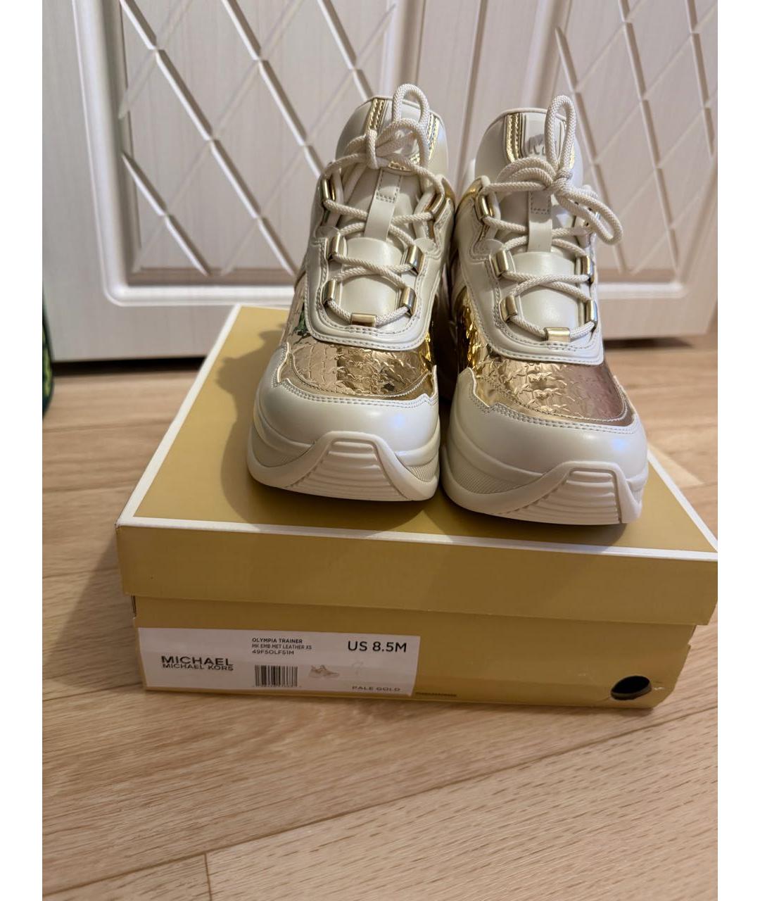 MICHAEL KORS Золотые кроссовки, фото 3