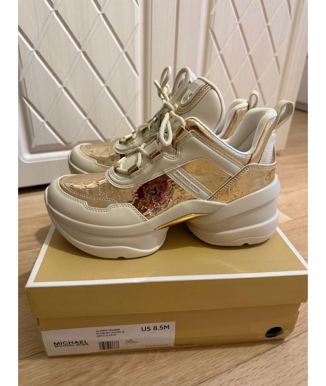 MICHAEL KORS Золотые кроссовки, фото 4