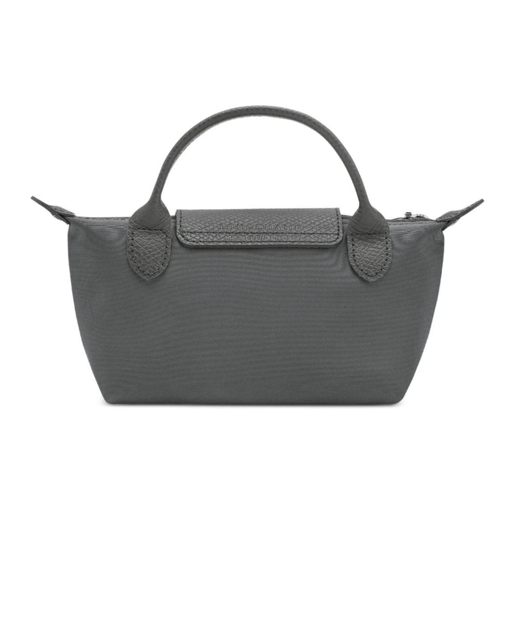 LONGCHAMP Антрацитовая тканевая сумка с короткими ручками, фото 2