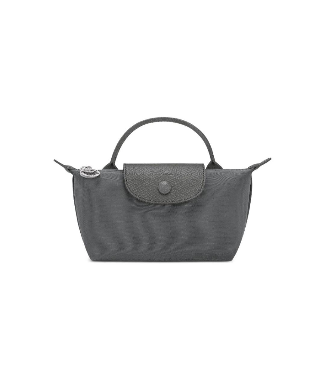LONGCHAMP Антрацитовая тканевая сумка с короткими ручками, фото 8