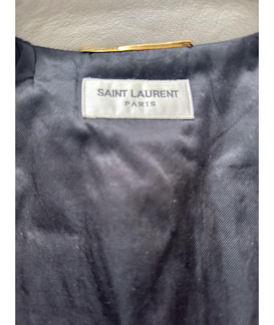 SAINT LAURENT Белая кожаная куртка, фото 6