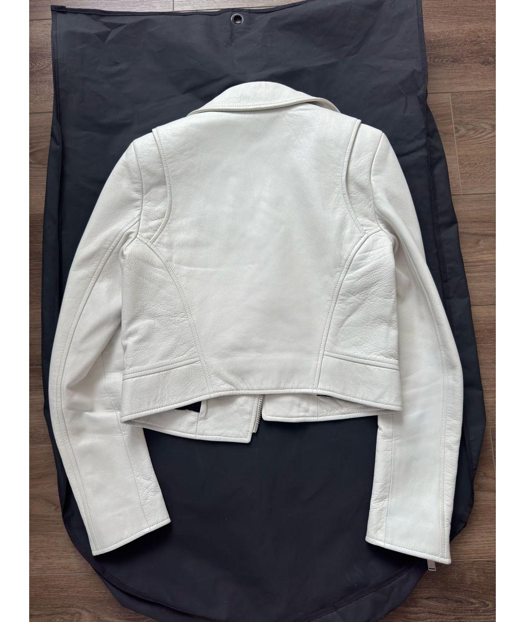 SAINT LAURENT Белая кожаная куртка, фото 3