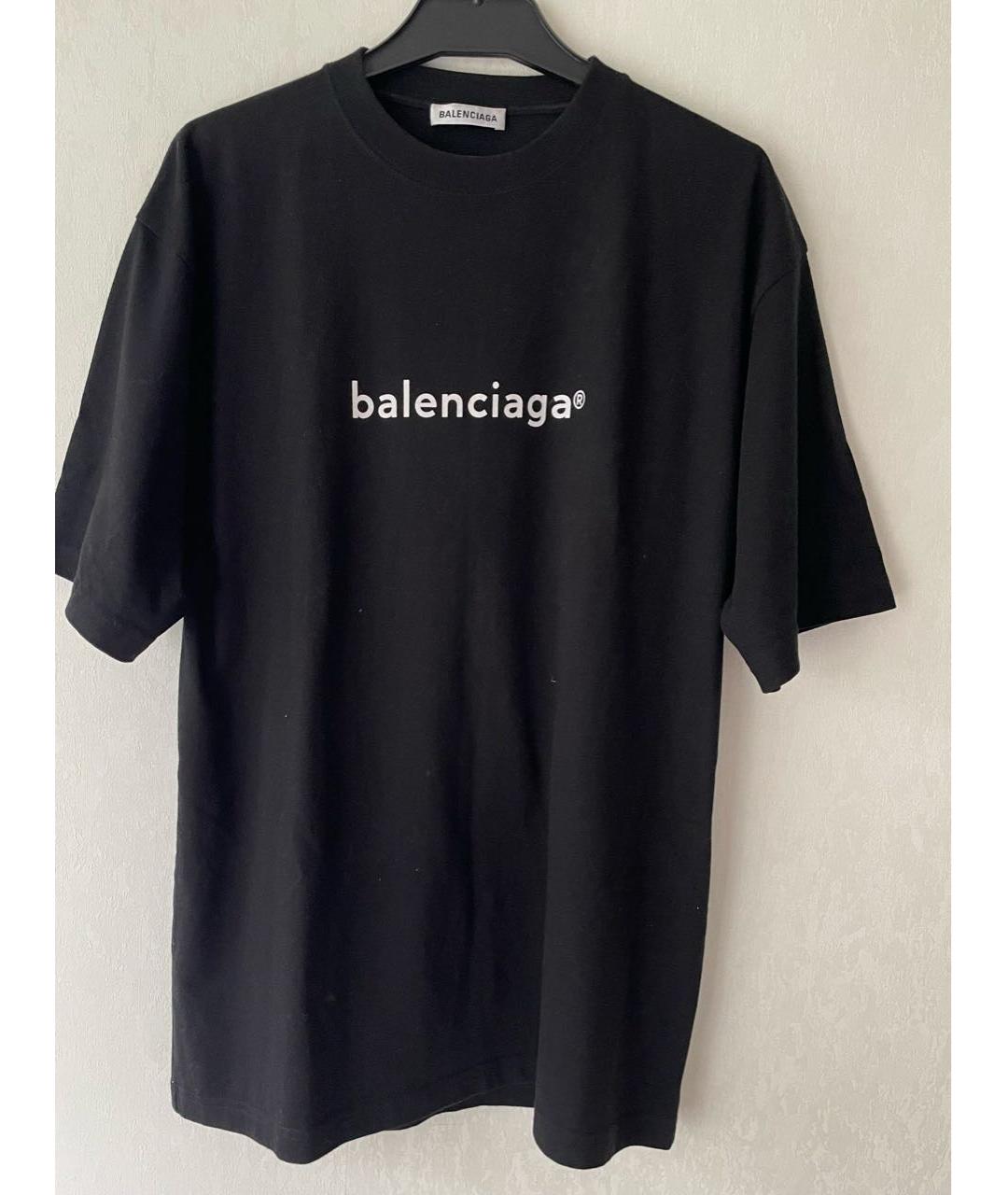 BALENCIAGA Черная хлопковая футболка, фото 6