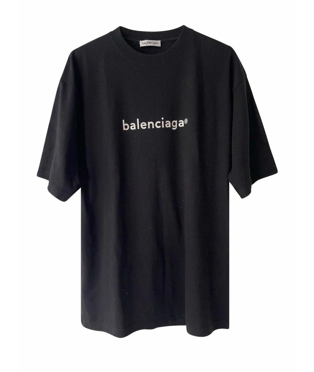 BALENCIAGA Черная хлопковая футболка, фото 1