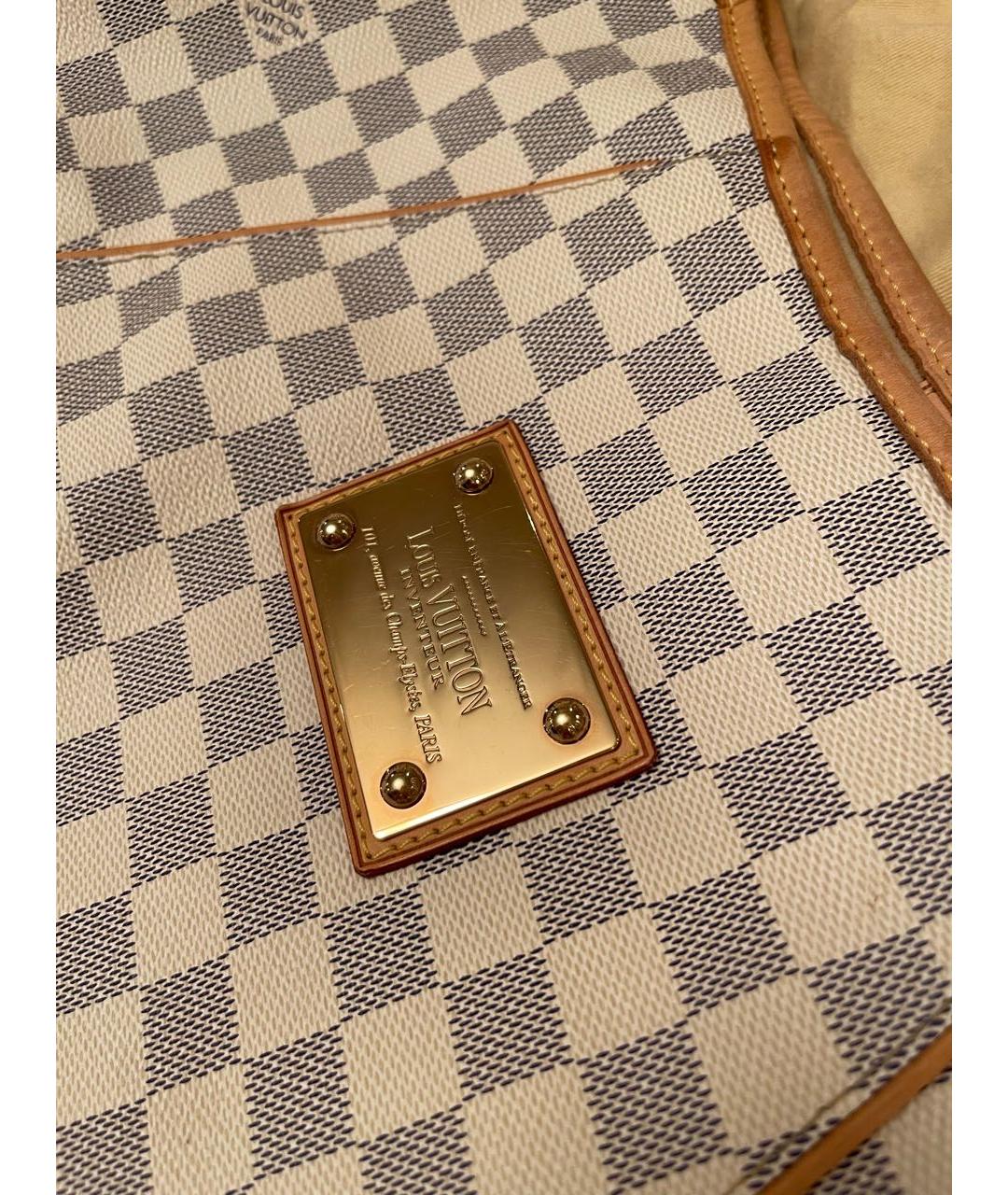 LOUIS VUITTON Белая кожаная сумка тоут, фото 4