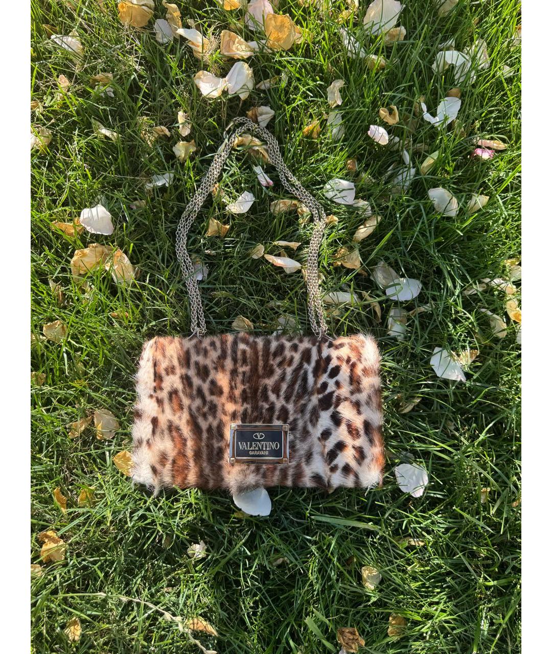 VALENTINO Коричневая меховая сумка через плечо, фото 2
