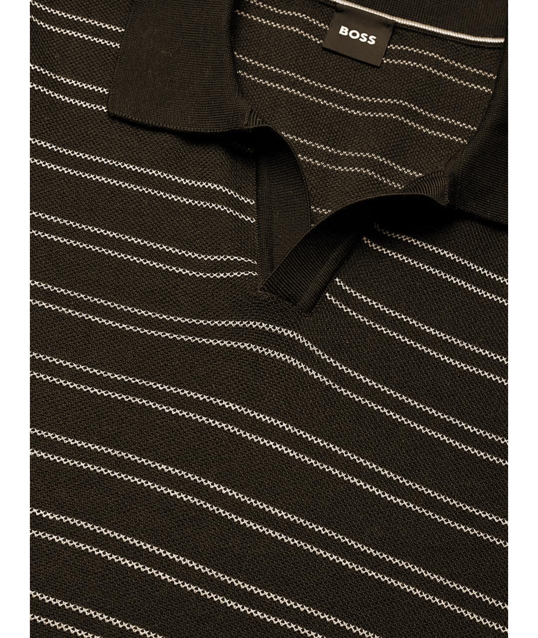 HUGO BOSS Коричневое хлопковое поло с коротким рукавом, фото 3