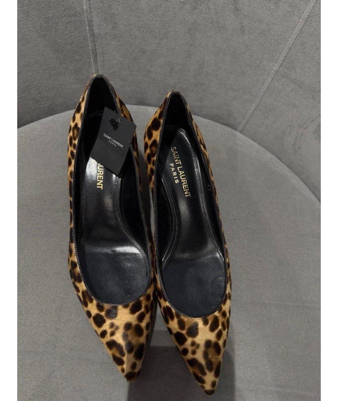 SAINT LAURENT Коричневые туфли, фото 2