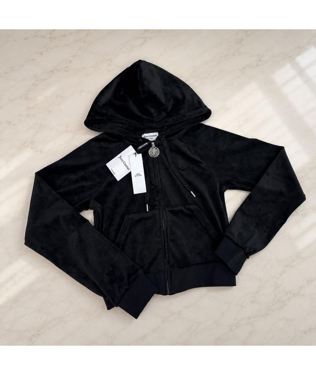 JUICY COUTURE Черный велюровый костюм с брюками, фото 3