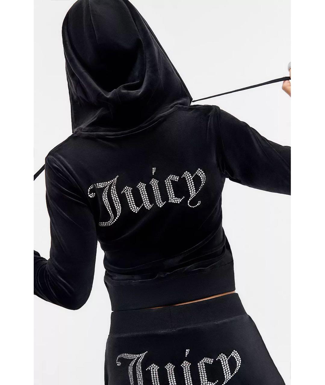 JUICY COUTURE Черный велюровый костюм с брюками, фото 8