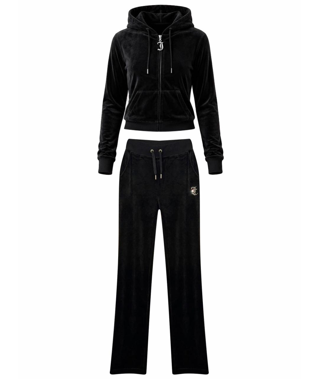 JUICY COUTURE Черный велюровый костюм с брюками, фото 1