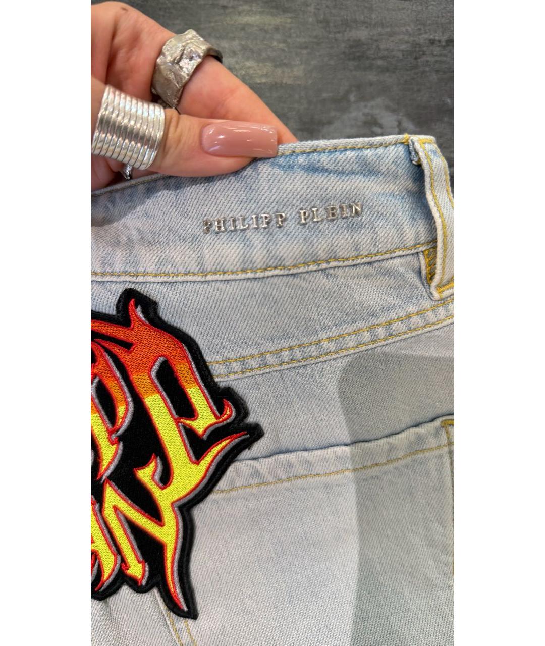 PHILIPP PLEIN Голубые деним шорты, фото 5