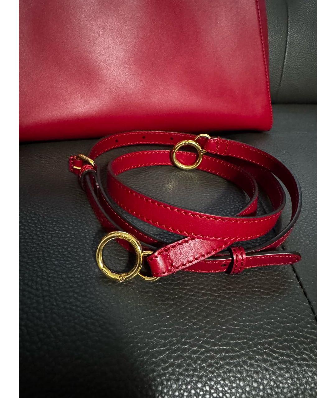 FENDI Красная кожаная сумка с короткими ручками, фото 5