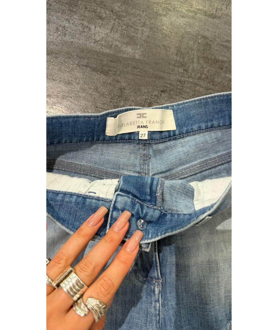 ELISABETTA FRANCHI Голубые деним шорты, фото 4