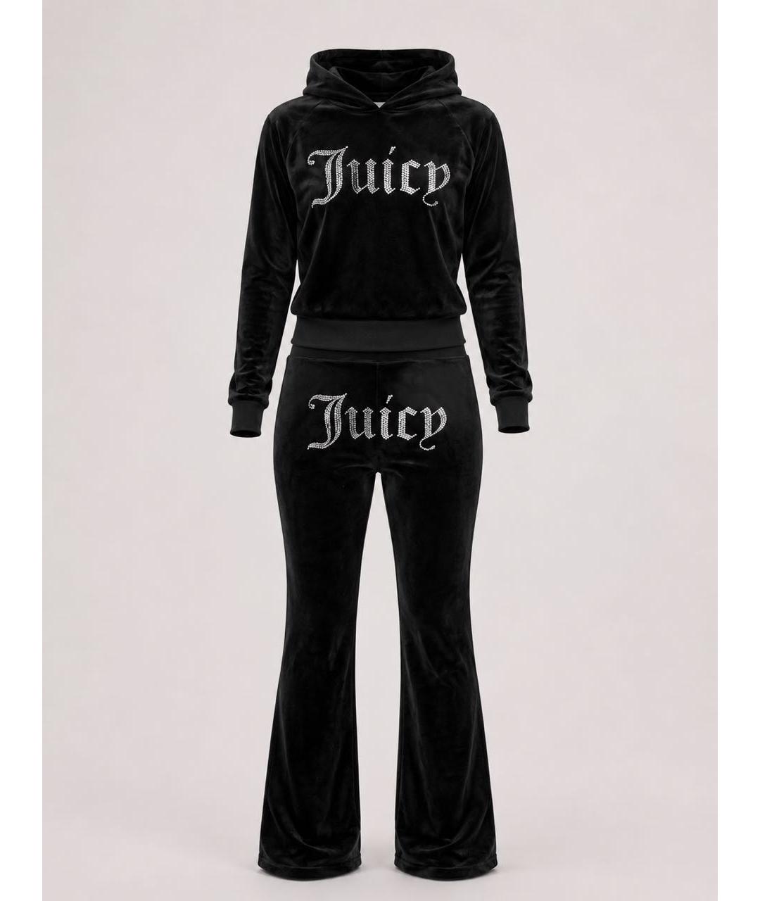 JUICY COUTURE Черный велюровый костюм с брюками, фото 9