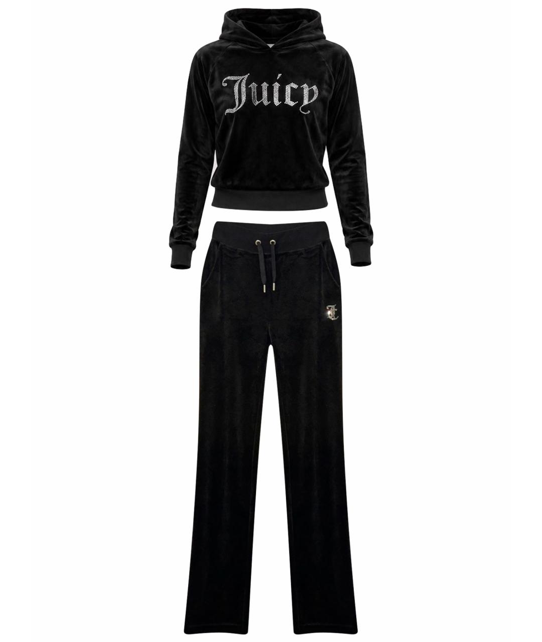JUICY COUTURE Черный велюровый костюм с брюками, фото 1