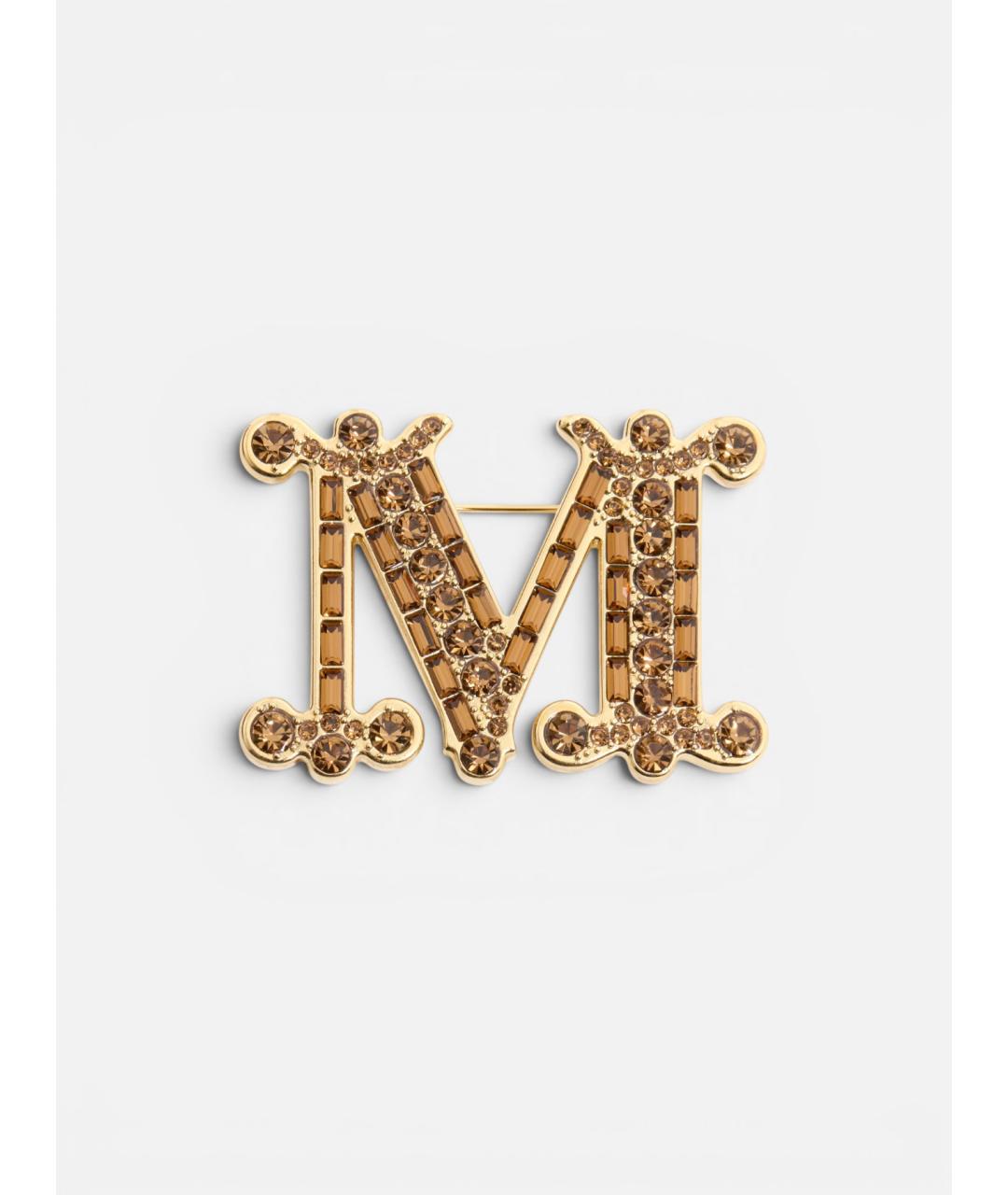 MAX MARA Бежевая металлическая булавка / брошь, фото 1