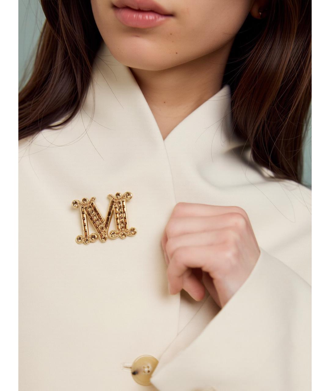 MAX MARA Бежевая металлическая булавка / брошь, фото 2