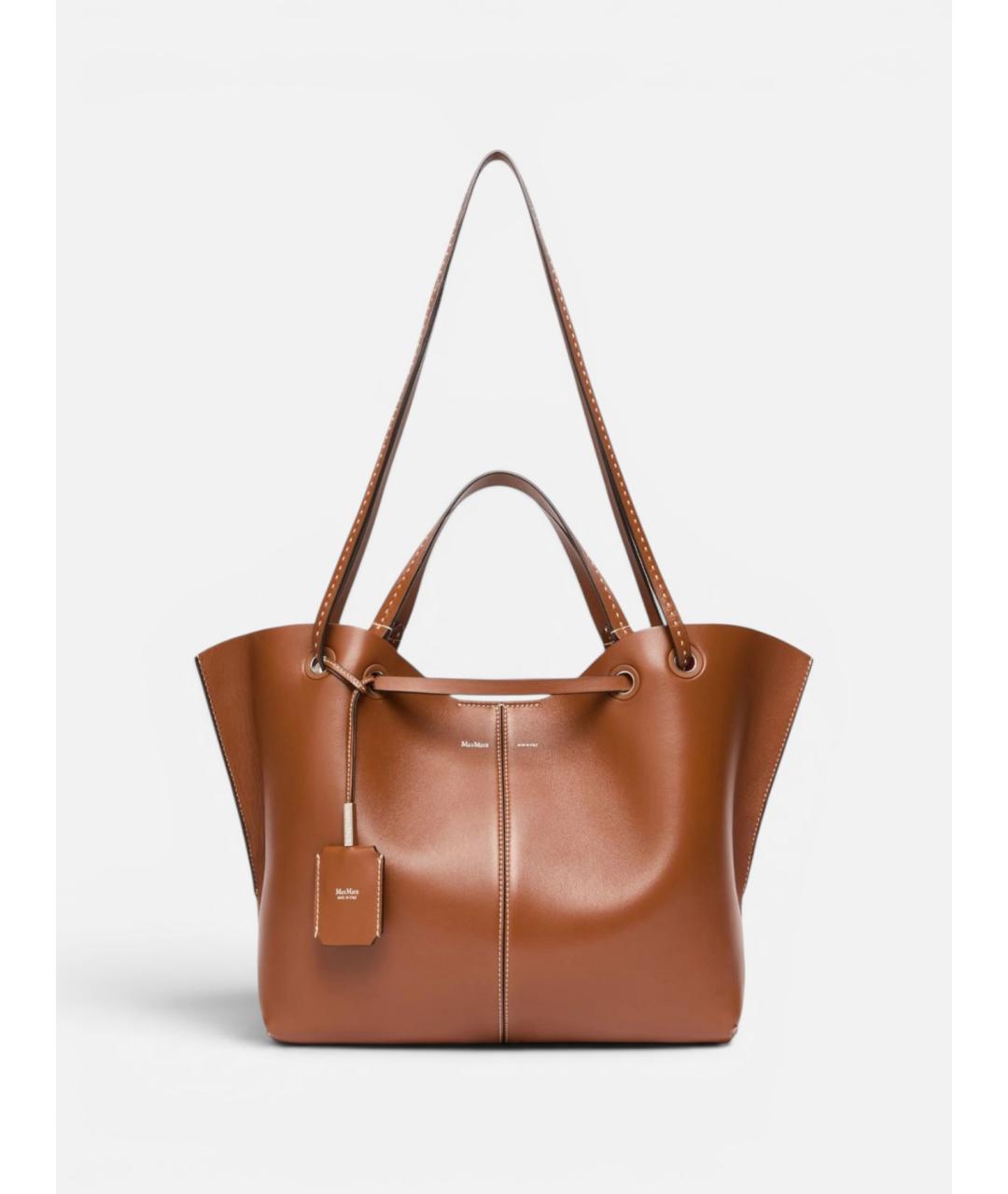MAX MARA Коричневая кожаная сумка тоут, фото 1