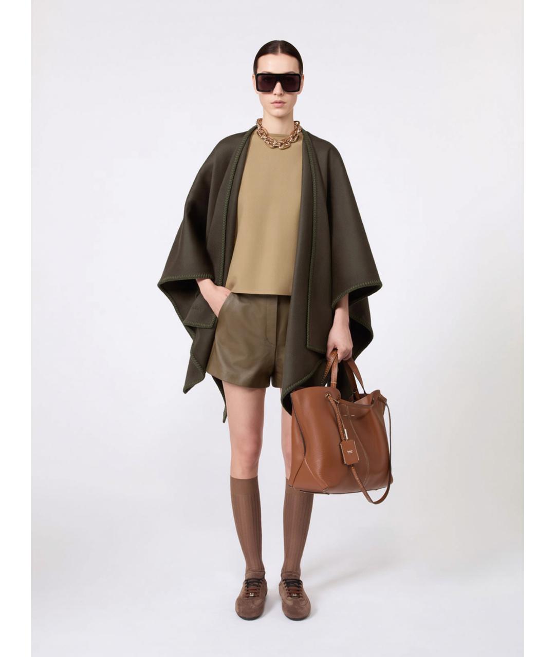 MAX MARA Коричневая кожаная сумка тоут, фото 4