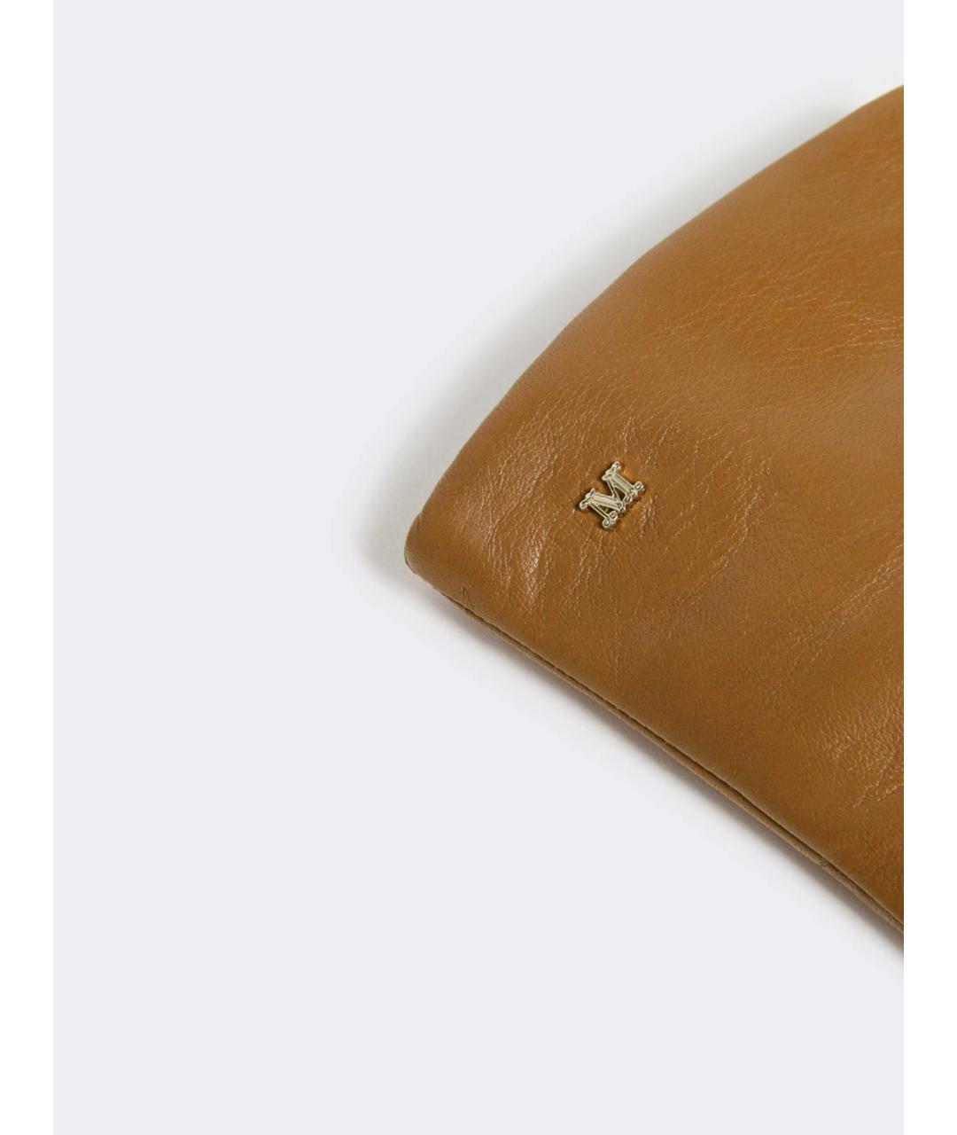 MAX MARA Коричневые кожаные перчатки, фото 3
