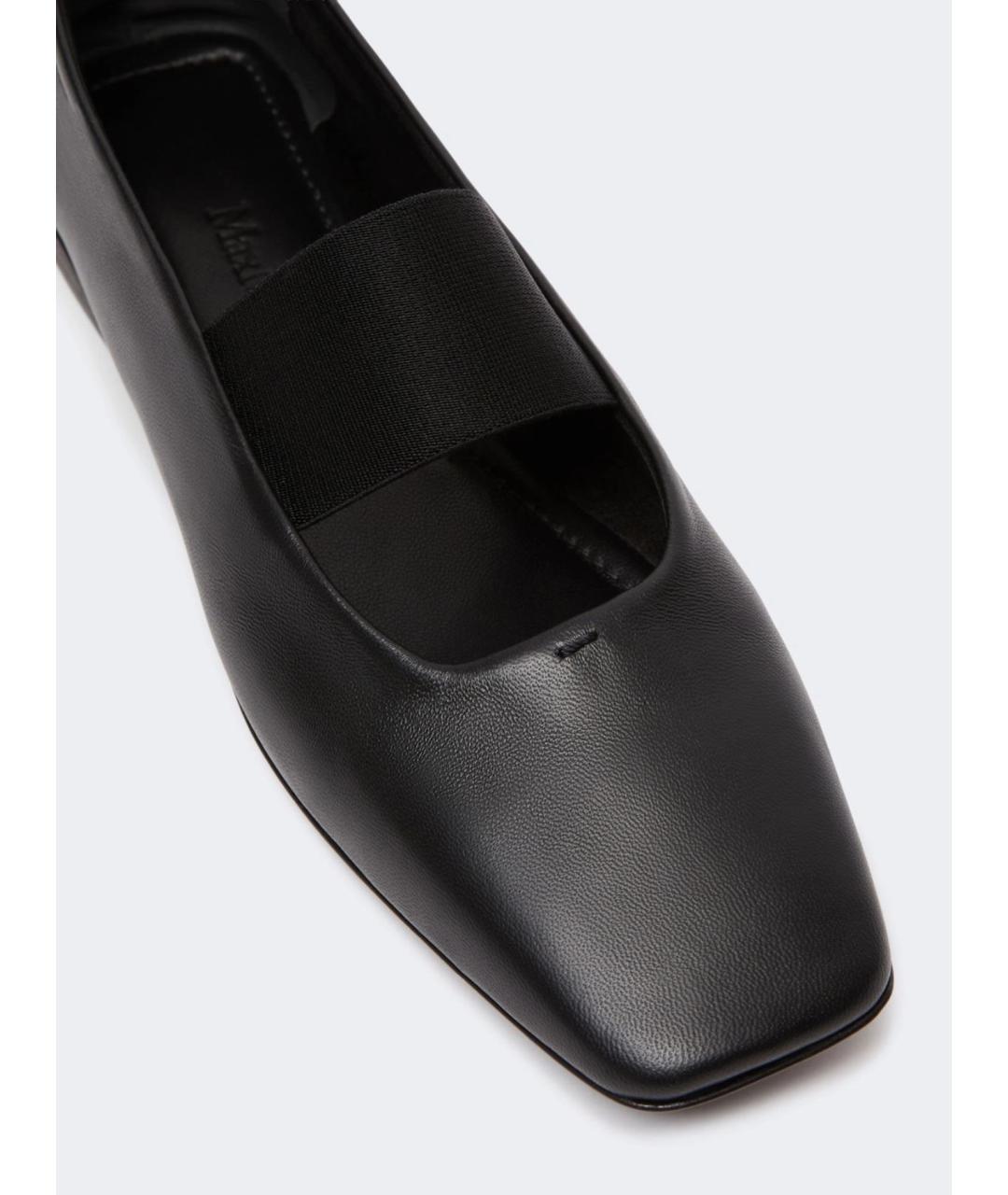 MAX MARA Черные кожаные балетки, фото 3