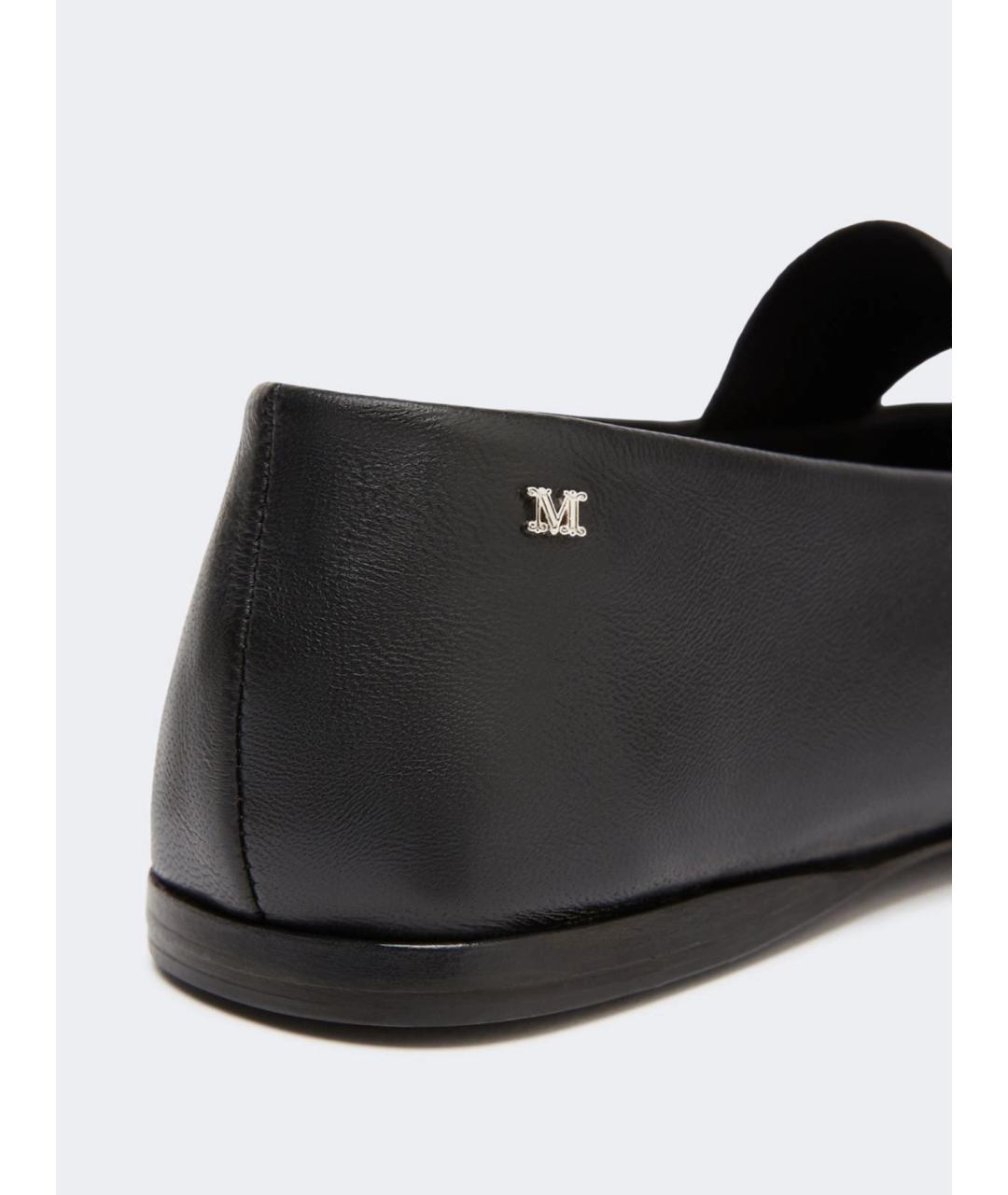 MAX MARA Черные кожаные балетки, фото 4