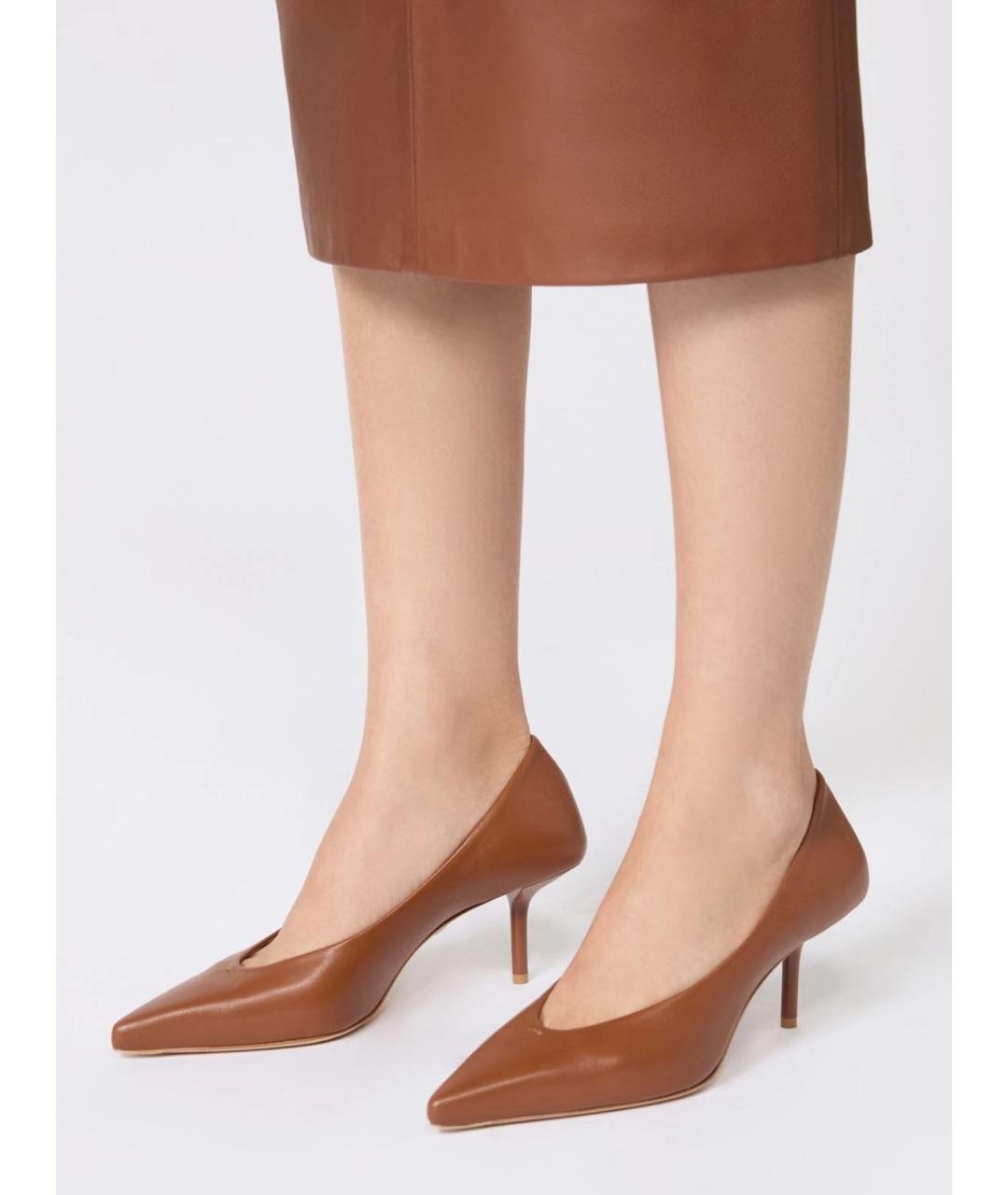MAX MARA Коричневые кожаные туфли, фото 5