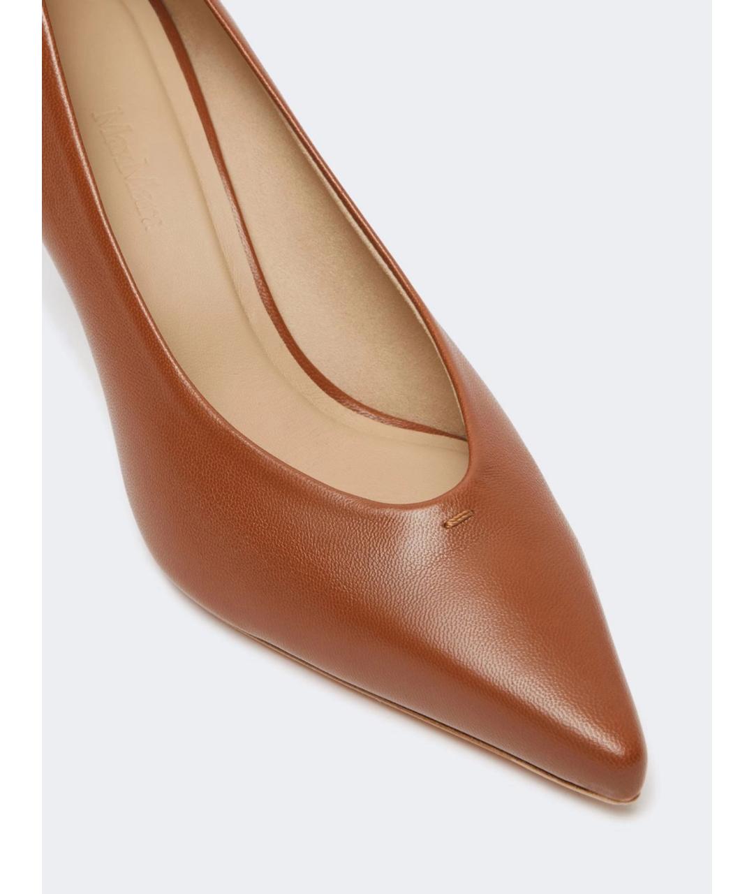 MAX MARA Коричневые кожаные туфли, фото 3