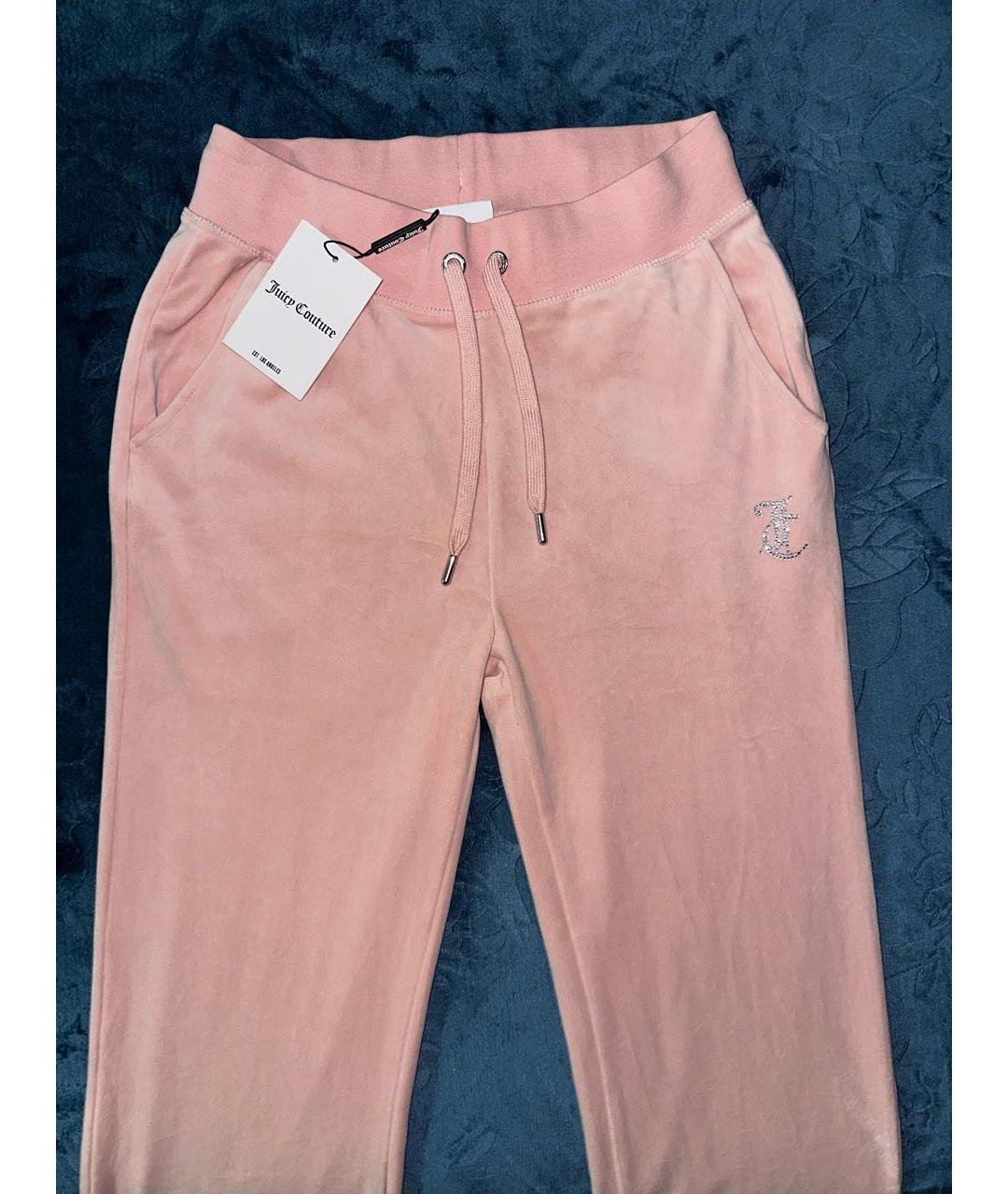 JUICY COUTURE Розовый велюровый костюм с брюками, фото 4