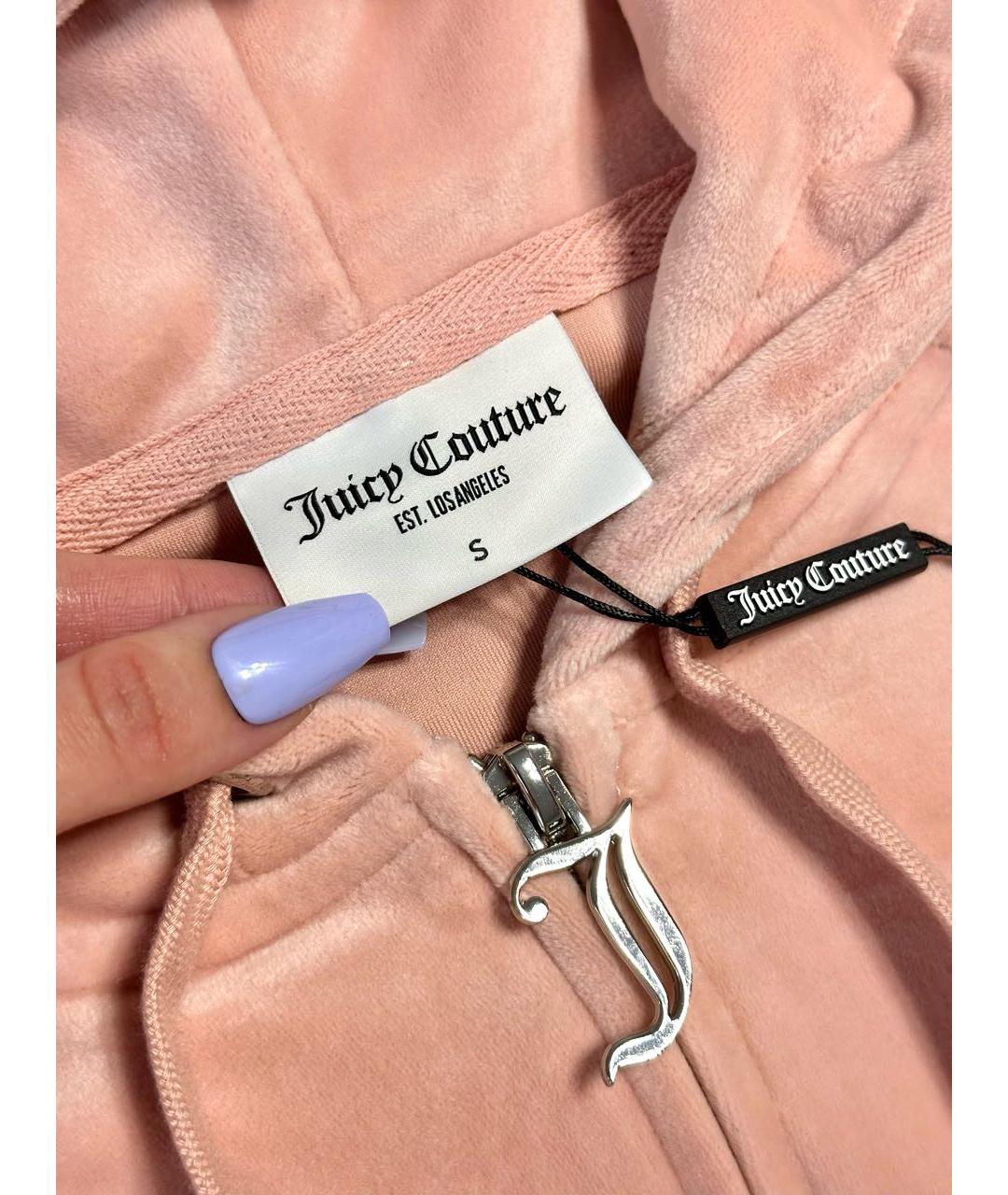 JUICY COUTURE Розовый велюровый костюм с брюками, фото 6