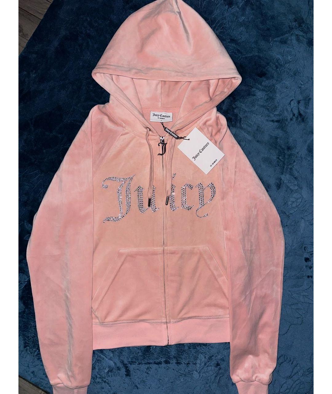 JUICY COUTURE Розовый велюровый костюм с брюками, фото 3