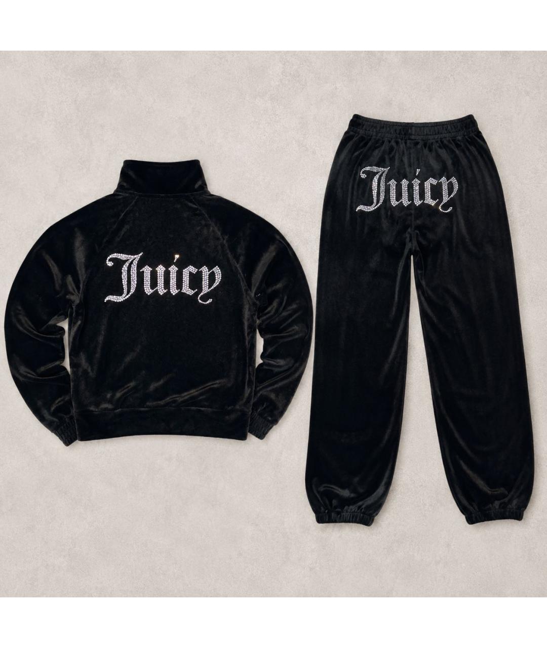 JUICY COUTURE Черный велюровый костюм с брюками, фото 9