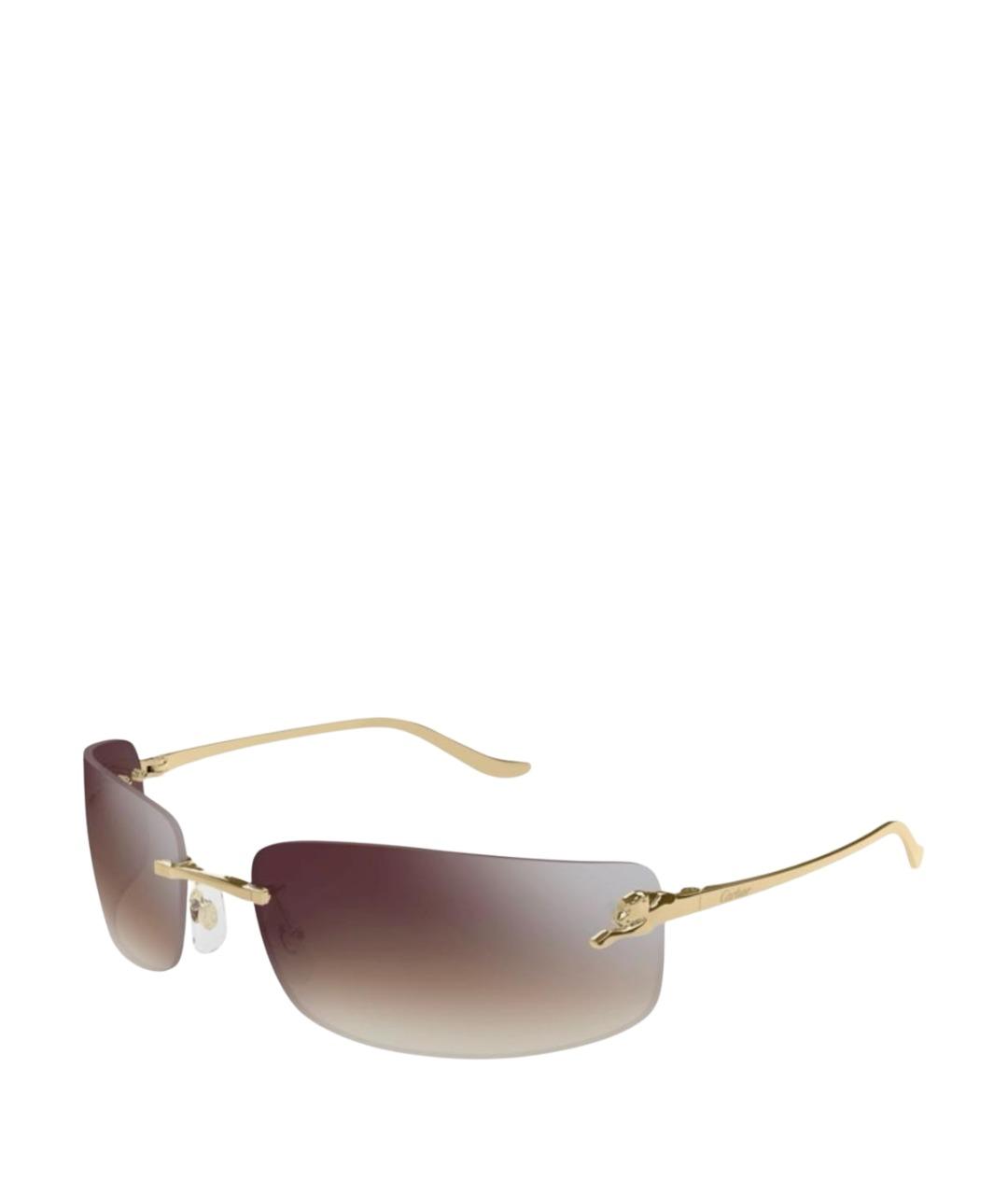 CARTIER Золотые металлические солнцезащитные очки, фото 1